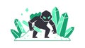 Crystal Gorilla Guardian, Mythical Forest Protector, vector design Generative AI Royalty Free Stock Photo