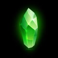 Crystal green gemstone, emerald or aventurine