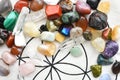 Crystal Healing Grid and Chakra Crystals Royalty Free Stock Photo