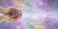 Crystal healing practitioner message banner Royalty Free Stock Photo