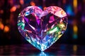 Crystal heart sparkling neon