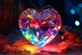 Crystal heart sparkling neon