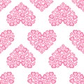 Crystal Heart vector seamless pattern. Background With Heart. Happy Valentine Pattern. Wedding pattern Royalty Free Stock Photo
