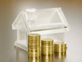 Crystal house and money Royalty Free Stock Photo