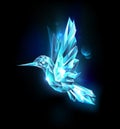 Crystal Hummingbird on black background Royalty Free Stock Photo