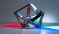 Crystal Hypercube Reflecting Colored Light Royalty Free Stock Photo