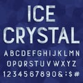 Crystal ice type font. Vector Alphabet. Royalty Free Stock Photo