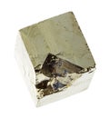 crystal of iron pyrite (sulfur pyrite) on white