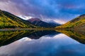 Crystal Lake Sunrise. The San Juan Mountains of Colorado in Autumn Royalty Free Stock Photo