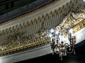 Crystal lamps inside the auditorium of the Opera House