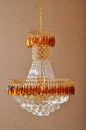 Crystal Chandelier lighting, Luxurious crystal droplight , Home Furnishing decoration , Beautiful and bright Lighting design Royalty Free Stock Photo