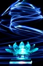 Crystal lotus flower in light painting