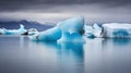 Crystal Meltdown, The Surreal Transformation of an Icelandic Blue Iceberg Lagoon, Climate change. Generative AI