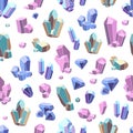 Crystal Minerals Seamless Pattern