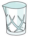 Crystal mixing glass bar decoration accessory. Hand-drawn doodle cartoon style image. For bar menu, bartender website