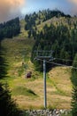 Crystal Mountain Gondola Ski Lift Summer Royalty Free Stock Photo