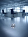 Crystal Object Placed on a Reflective Surface in a Modern Office Space With Minimalistic Design Royalty Free Stock Photo