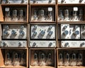 Crystal oscillators sorted by frequency size Royalty Free Stock Photo