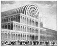 The Crystal Palace front in Hyde Park for Grand International Exhibition of 1851, London. Royalty Free Stock Photo