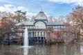 Crystal Palace glass pavillion in Buen Retiro Park in Madrid Spain Royalty Free Stock Photo