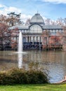 Crystal Palace glass pavillion in Buen Retiro Park in Madrid Spain Royalty Free Stock Photo