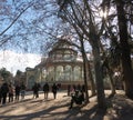 Crystal Palace Palacio de cristal in Retiro Park,Madrid, Spain Royalty Free Stock Photo