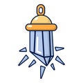 Crystal pendant icon, cartoon style