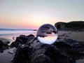 Crystal photography ball on the beach at croyde