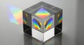Crystal prism refracting rainbow light spectrum Royalty Free Stock Photo