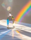 Crystal Prism Refracting Sunlight into a Rainbow Royalty Free Stock Photo