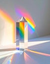 Crystal Prism Refracting Sunlight into a Rainbow Spectrum Royalty Free Stock Photo