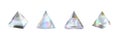Crystal Prism Shapes Set. Light Refraction And Optical Effects Collection Isolated On Transparent Background Royalty Free Stock Photo
