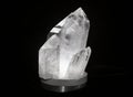 Large Crystal Quartz on Black Background