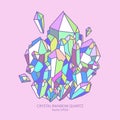 Crystal rainbow quartz in pastel colors Royalty Free Stock Photo