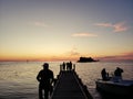 Crystal river Florida sunset gulf beach fishing pier sky island palm tree boat