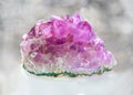 Crystal rose quartz semiprecious macro raw stone Royalty Free Stock Photo