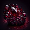 Crystal ruby gem isolated on black background. Royalty Free Stock Photo