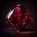 Crystal ruby gem isolated on black background. Royalty Free Stock Photo