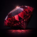 Crystal ruby gem isolated on black background. Royalty Free Stock Photo