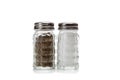 Crystal salt and pepper shaker on white Royalty Free Stock Photo