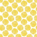 Crystal seamless pattern. Bright yellow rounded gradient transparent gems and crystals on a white background. Vector Royalty Free Stock Photo