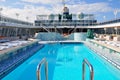 Crystal Serenity cruise ship open deck pool in Miami Royalty Free Stock Photo