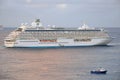 Crystal Serenity cruise ship in Cozumel Royalty Free Stock Photo