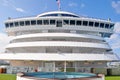 Crystal Serenity cruise ship open deck crew pool in Miami Royalty Free Stock Photo