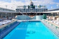 Crystal Serenity cruise ship open deck pool in Miami Royalty Free Stock Photo