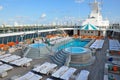 Crystal Serenity cruise ship open deck pool in Miami Royalty Free Stock Photo