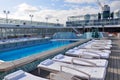 Crystal Serenity cruise ship open deck pool in Miami Royalty Free Stock Photo