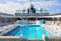 Crystal Serenity cruise ship open deck pool in Miami Royalty Free Stock Photo