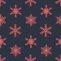Crystal shape snowflake, christmas seamless pattern for festive new year gifts decoration Royalty Free Stock Photo