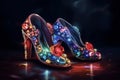 Crystal shoes from a princess tale.